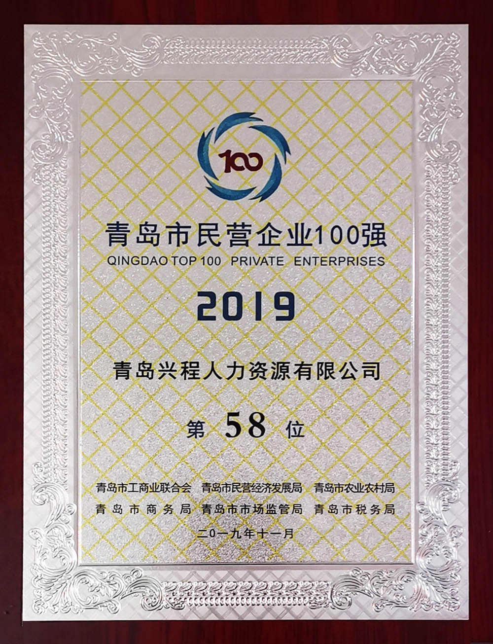 青岛兴程人力资源有限公司入选青岛市民营企业百强(图2)