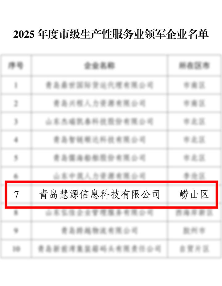 慧源科技荣获2025市级生产性服务业领军企业称号(图2)